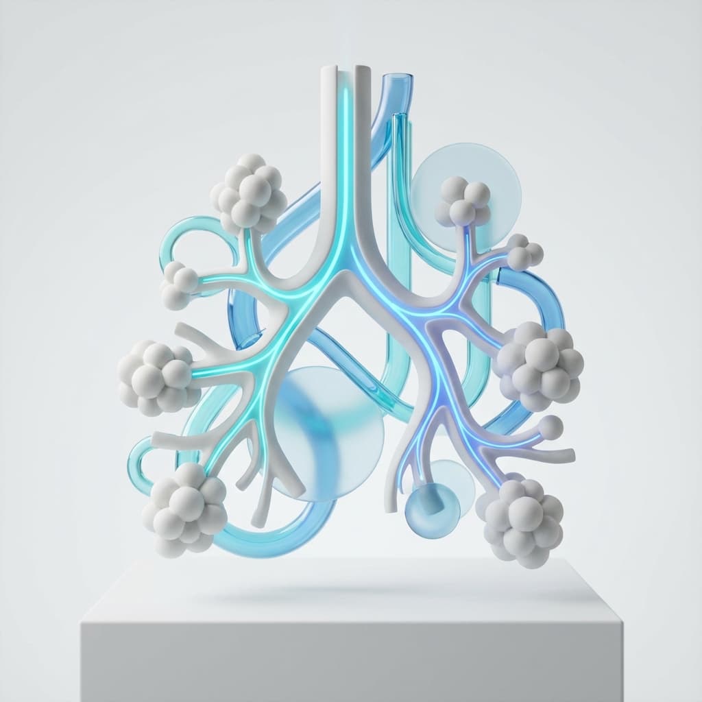 Abstract medical visualization of lungs and airflow